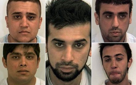 Niektórzy przedstawiciele pedofilskiego gangu z Rotherham, fot: frontpagemag.com