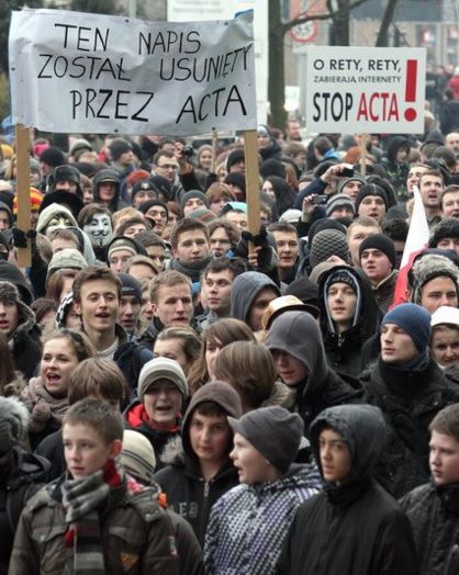 Protest przeciwko ACTA w Kielcach